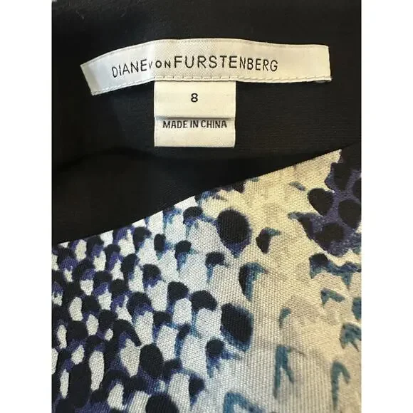 Diane Von Furstenberg Mae Mikado Python Snake Print Pencil Skirt Wool Silk Sz 8 - Picture 6 of 10